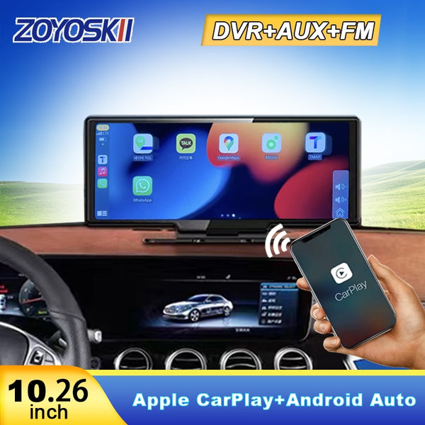 ZWPO 10.26 4K Dash Cam ADAS sans Fil CarPlay Android Auto Voiture DVR 5G  WiFi GPS