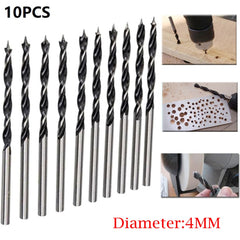 10pcs Spiral Drill Bit 4mm Wood Twist Drills For Electric Drill
