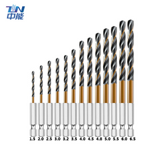 Bit de broca com revestimento de titânio de aço de alta velocidade HSS 1/4 broca de haste hexa