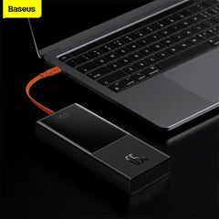 Baseus 65w 20000mah banco de potência para huawei xiaomi samsung notebook carregamento rápido