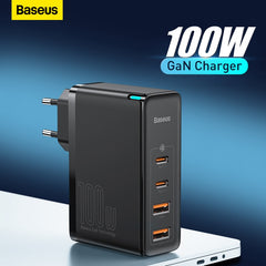 Baseus gan carregador 100w usb tipo c pd carregador rápido com carga rápida 4.0 3.0 usb