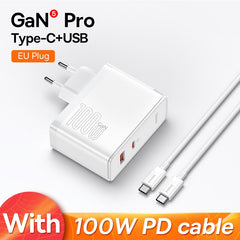 Baseus gan carregador 100w usb tipo c pd carregador rápido com carga rápida 4.0 3.0 usb