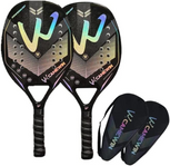 Kit 2 Raquetes de Beach Tennis Profissionais de Fibra de Carbono 3K Camewin e 2 Bolsas porta-raquete