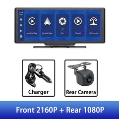 Car Carplay Android Auto Monitor Dash Camera Board ADAS DVR Cam Touch Screen LCD Portable Multimedia WiFi Navigate