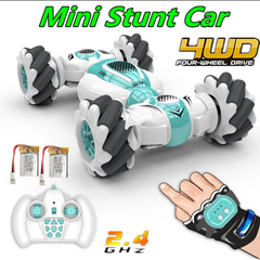 Mini acrobacias infantis 4WD Controle remoto carro, 2,4 GHz com sensor de gesto