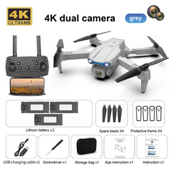 Mini Dron K3, câmera dupla de alta definição de 4K, com controle remoto