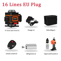 Hilda 3 °/4d Nível de laser 16/12 Linhas autonivelagem 360 Horizontal e vertical cruzamento super poderoso laser verde linha
