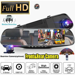 4.3 Inch Car Dvr Dash Cam Rearview Mirror Video Auto Dual Lens