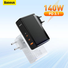 Baseus 140w carregador gan usb tipo c pd3.1 carga rápida para