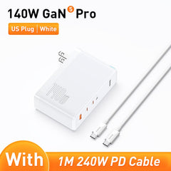 Baseus 140w carregador gan usb tipo c pd3.1 carga rápida para