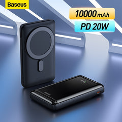 Baseus 20w magnético carregador sem fio power bank  externa de carregamento