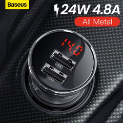 Baseus 24w usb carregador de carro para o telefone 4.8a