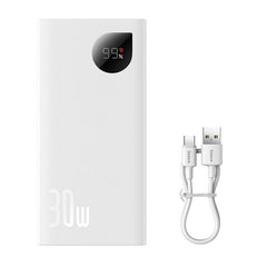 Baseus 30w mini banco de potência 10000mah pd carregamento rápido power bank