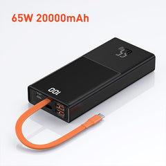 Baseus 65w power bank 20000mah com type-c três-port de carregamento rápido