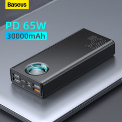 Baseus 65w power bank 30000mah pd carga rápida