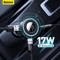 Baseus carro fm transmissor bluetooth 5.0 modulador tf aux mp3 player aux adaptador