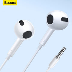 Baseus fones de ouvido 3.5mm in-ear 1.1m com fio fones de ouvido com fio controle esporte fone de ouvido