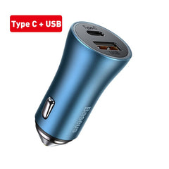 Baseus pd 20w carregador de carro rápido carregador usb