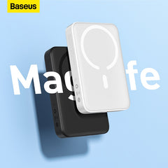 Baseus power bank 10000mah mini carga rápida sem fio magnética -wake para iphone