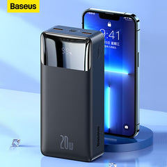 Baseus power bank 30000mah com 20w pd carregamento rápido