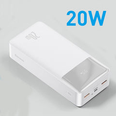 Baseus power bank 30000mah com 20w pd carregamento rápido