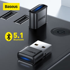 Baseus usb adaptador bluetooth dongle adaptador bluetooth 5.1 para pc portátil sem fio alto-falante