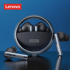 Lenovo lp60 tws fones de ouvido bluetooth sem fio jogos de metal rotativo cavidade anel fone alta fidelidade som estéreo baixa latência