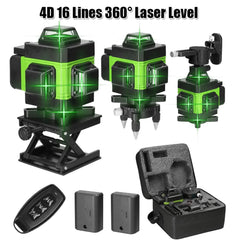 Multifuncional 4D 16 linhas 360 Laser Nível 3 ° Máquina de autonivelamento