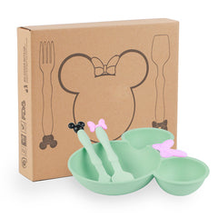 3PCS desenho animado Baby Bowl Tableware Definir Wheat Straw Pratos infantis Placa de alimentação infantil