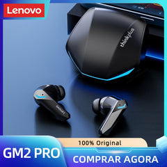 Lenovo gm2 pro 5.3 fone de ouvido bluetooth fones de ouvido sem fio de baixa latência fone de ouvido hd chamada dual mode