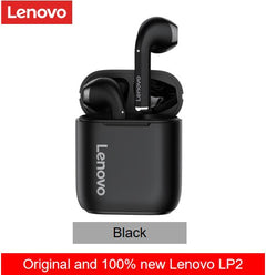 Lenovo lp2 tws caixa de carregamento sem fio fone de ouvido bluetooth 5.0 estéreo baixo