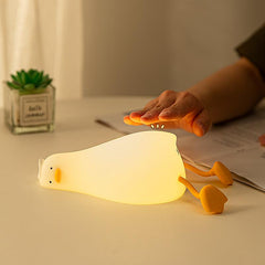 Lâmpada noturna de pato Charging Light Light Usb Cartoon Silicone.